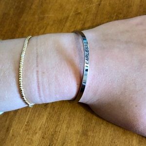 Fearless Silver Mantra bracelet OS